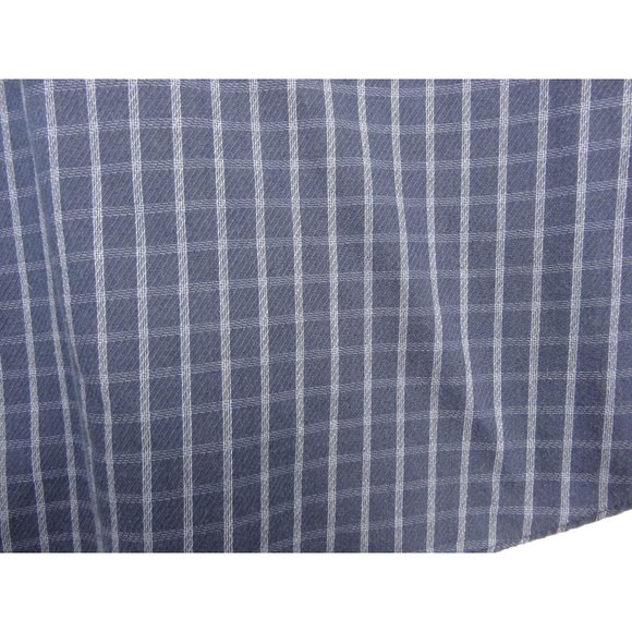 Van Heusen Dress Shirt Size Large 16 1/2 32-33 Blue Plaid Long Sleeve - Picture 7 of 8